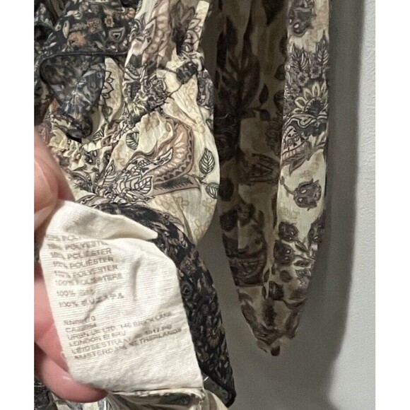 Anthropologie Blouse Women’s Medium Let Me Be Sheer Femme Paisley Button Down - Picture 8 of 11
